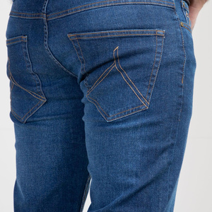 Jeans en denim bleu pour hommes, coupe classique droite, coupe slim tendance, jeans en denim pour hommes, vêtements décontractés - Product Image 5