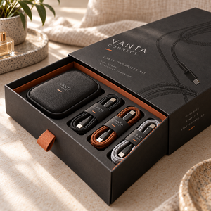 Kit d'organisation de câbles VANTA personnalisé, boîte d'emballage avec tiroir coulissant - Product Image 4
