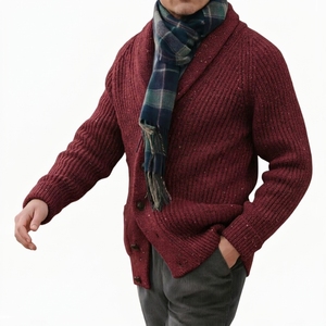 <b>Mens</b> <b>Shawl</b> <b>Collar</b> <b>Cardigan</b> Sweater folded <b>shawl</b> <b>collar</b> and front buttons Custom Knitwear Wholesale Manufacturer Supplier - Product Image 6