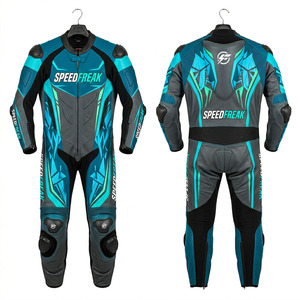 Traje de Carreras de Motociclismo SpeedFreak de Una Pieza, Manga Larga, Transpirable, para Hombre, Azul y Negro, con Protección - Product Image 2