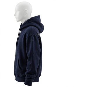 Men's Royal Blue Hooded Sweatshirt 100% Cotton Fleece Rhinestone <b>Star</b> <b>Design</b> Regular Fit Casual Autumn Winter Wear - Product Image 6