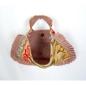 Cute Magnetic Closure Ruffles Hand <b>Pouch</b> Women's Kantha Messenger Fashionable Cosmetics Travel Eco-Friendly Lightweight Foldable - Product Image 3