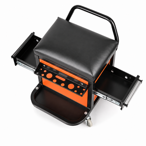 Armoire à outils roulante avec 2 tiroirs, plateau à outils, capacité de charge de 350 lb, siège de mécanicien, chariot de rangement en acier pour garage et atelier GAPGAR026 - Product Image 1