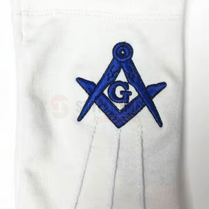 Guantes Masónicos Formales con Tela de Primera Calidad, Ajuste Cómodo en la Muñeca y Acabado Impecable, Ideales para Reuniones de Logias - Product Image 6