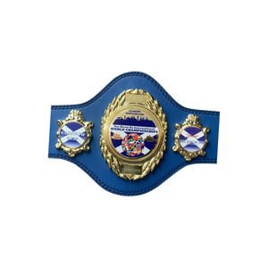 Cinturón de Campeonatos Mundiales de Taekwondo con Emblema Dorado y Cuero Azul de Primera Calidad, Personalizable, Cinturón de Título para Competidores - Product Image 5