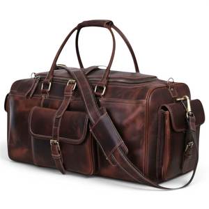 Unisex <b>Canvas</b> Sports Duffle <b>Bag</b> Fashion <b>Large</b> Capacity Zipper Closure Travel Storage Durable Multi-Function Brown - Product Image 3
