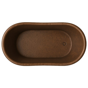 Bañera Ovalada Decorativa Independiente Hecha a Mano con Acabado de Cobre Oscuro Antiguo Martillado Personalizada - Product Image 2