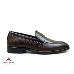 Zapatos de Vestir de Cuero Negro Premium para Hombre con Acabado Texturizado, Mocasines Clásicos Sin Cordones para Oficina y Fiestas - Product Image 6