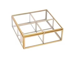 Premium Decor Metal & Glass Jewelry <b>Box</b> Luxury <b>Trinket</b> Storage Organizer for Jewelry Rings Earrings Necklace Bracelet Home - Product Image 1