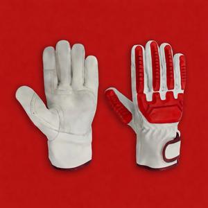 Gants de travail anti-coupure en Kevlar, niveau de protection contre les coupures ANSI/ISEA 5, avec trou pour le pouce, protection de la paume rouge résistante à l'abrasion - Product Image 4
