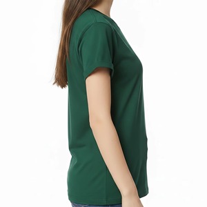 T-shirt décontracté 100 % coton pour femme, col rond, épaules tombantes, manches longues, effet délavé, coupe régulière, respirant, séchage rapide, vente en gros - Product Image 3