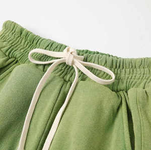 Pantalones cortos de sudor de algodón de gran tamaño con lavado ácido desgastado vintage desteñidos al sol personalizados para hombre, cintura elástica, suministro de servicio informal sólido OEM - Product Image 6