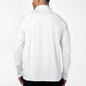 เสื้อสปอร์ตแขนยาวสีขาวแบบยูนิเซ็กซ์ คอซิป ¼ ซิป ผลิตจากผ้าโพลีเอสเตอร์ถัก ระบายเหงื่อได้ดี - Product Image 4