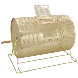 Tambor de Sorteo Metálico Giratorio de 14.8 x 21.26 con Mango de Madera para 10.000 Boletos y 300 Bolas de Ping Pong para Ferias Comerciales - Product Image 1