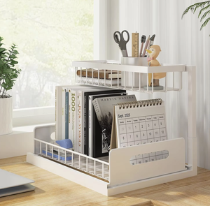 OEM/ODM Vietnam Étagère de rangement coulissante à 2 niveaux en acier allié pour sous-évier, organisateur de placard de cuisine et de salle de bain - Product Image 2
