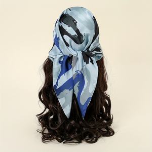 Bandana foulard en satin de soie personnalisé, imprimé par sublimation, anti-poussière, avec logo, pour femmes, pour événements. - Product Image 6