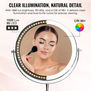 Espejo de Maquillaje LED Profesional de 8 Pulgadas con Batería de 5000 mAh, Espejo de Maquillaje de Doble Cara con Aumento de 1X/10X, Espejo con 3 Colores de Luz Atenuables - Product Image 5