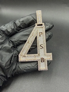 Starspire Jewels 925 Sterling <b>Silver</b> Moissanite Letter Pendant Custom Iced Hip Hop Style Rhodium Plated Party <b>Necklace</b> Men - Product Image 3