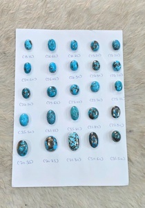 Oval Glass Blue Green Turquoise <b>Loose</b> <b>Beads</b> for Jewelry Making Bulk Pack - Product Image 4