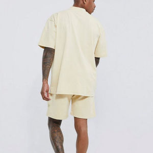 Conjunto de Dos Piezas de Camiseta y Pantalones Cortos de Gran Tamaño para Hombre, 100% Algodón, Ropa Deportiva Informal para Hombre - Product Image 4