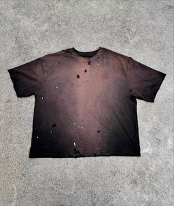 Camiseta de Hombre Estilo Vintage, Lavada y Desgastada, Tejido Dobby de 220g, Transpirable, Corte Regular, Lavado Ácido, Logotipo Personalizado - Product Image 1