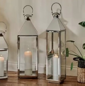 Elegant Tabletop Stainless Steel <b>Lantern</b> For Dining Decor Creating Refined Atmosphere For Events & Weddings - Product Image 3