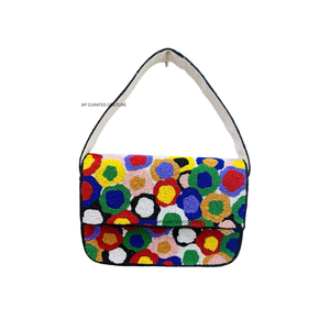 Bolso de Hombro Bordado con Cuentas de Flores Multicolores Personalizado, Bolso de Verano para Mujer de Estilo Bohemio Hecho a Mano con Asa Única - Product Image 1