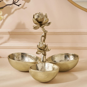 Bol en métal rond de couleur rose, avec revêtement en poudre, pour servir des aliments, avec des fleurs, design attrayant, décoration de la maison, tables. - Product Image 5