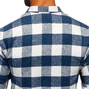 Winter Mens Plaid Flannel Cotton Shirts Thick Fleece <b>Jacket</b> Quilted Lined Long Sleeve Red <b>Checkered</b> Shirt for Man - Product Image 3