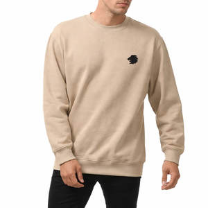 Bulk Order Plain Beige Crew Neck Sweatshirt Heavy 360gsm French Terry <b>Pullover</b> Basics Custom Logo Printed Winter <b>Jumper</b> - Product Image 1