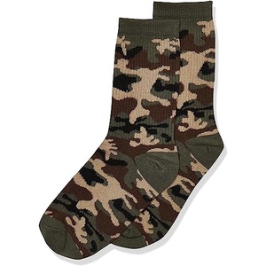 Chaussettes de sport personnalisées en gros, imprimé camouflage marron, pour jeunes, chaussettes de sport mi-mollet et basses - Product Image 4