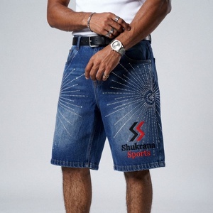 Pantalones Cortos de Mezclilla Rectos Personalizados para Hombre, Estilo Urbano, Cómodos - Product Image 1