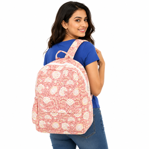 Mochila Unisex de Algodón con Estampado Floral, Acolchada, con Cierre de Cremallera, Ligera, Estilo Preppy, con Diseño Ergonómico para la Espalda, para Camping y Uso Diario - Product Image 6