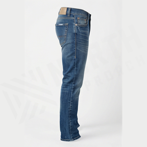 Jean en denim délavé coupe slim à jambe droite pour homme, taille mi-haute, en coton, style décontracté, collection automne - Product Image 3