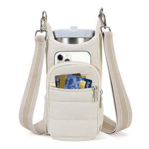 กระเป๋าใส่ขวดน้ำแบบกันน้ำ สายปรับได้ ผลิตจากโพลีเอสเตอร์ ขนาด 30-40 ออนซ์ สำหรับใส่แก้วน้ำ ใช้กลางแจ้ง - Product Image 1