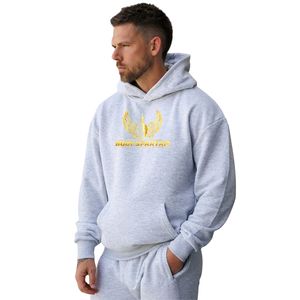 Sweat à capuche décontracté gris clair pour homme, coupe ample, en molleton, style athlétique, mode hiver, streetwear - Product Image 1