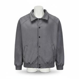 เสื้อผ้าบุรุษ เสื้อแจ็คเก็ตบอมเบอร์หนังกลับติดกระดุมสำหรับผู้ชาย ฤดูหนาว ขายส่ง คุณภาพสูง ปี 2022 - Product Image 1