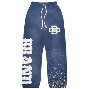 Conjunto de dos piezas OEM de invierno para streetwear, estampado, 100% algodón, de alto gramaje, con capucha, efecto desgastado por el sol, lavado ácido, con parche de aplique y sudadera con capucha. - Product Image 3
