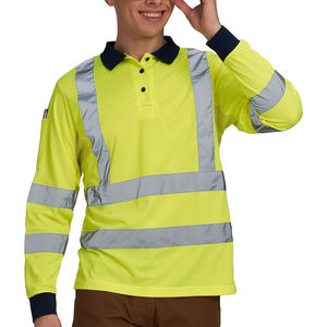Chemise de travail réfléchissante à manches longues, haute visibilité, pour hommes, avec logo personnalisé, vêtements de travail de construction - Product Image 2