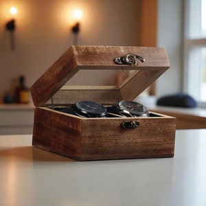 AHTE MANUEXPO UR-065 Wooden Watch Box for Men Antique Wood Crafted 6-Slot Watch <b>Display</b> <b>Case</b> Storage Organizer Anniversary Gift - Product Image 2