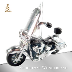 Adorno Navideño Único para el Hogar de Año Nuevo, Motocicleta Harley 3D de Acrílico Brillante Plateado - Product Image 2