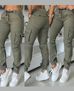 Customize Summer Premium Multi-Pocket <b>Cargo</b> Pants <b>Women</b> 100% Cotton Jogger Breathable <b>Women</b> Workout <b>Trousers</b> - Product Image 1