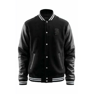 Veste universitaire pour homme, blanche et marine, en cuir PU, avec lettre B brodée sur le devant, col rabattu, coupe classique, style preppy d'automne, streetwear - Product Image 2