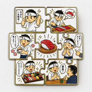 Pins de esmalte personalizados OEM con diseño de pastel cortado y articulación entrelazada, insignia de esmalte suave multicolor de aleación de zinc, artesanía metálica con temática de alimentos, venta al por mayor - Product Image 3