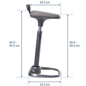 Tabouret de bar pivotant gris haut pour cuisine - Product Image 3