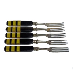Stainless Steel Fork <b>Set</b> With Resin <b>Black</b> Handle Stainless Steel <b>Cutlery</b> <b>Sets</b> Royal Silver Polished <b>Cutlery</b> <b>Set</b> - Product Image 1