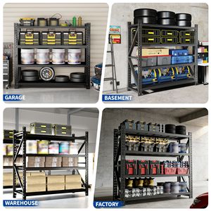 Étagères de garage robustes, capacité de 6000 lb, extra larges, en métal, réglables, 69"H x 75"W x 23.7"D, unité de stockage industrielle - Product Image 6