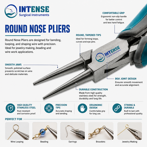 Professional Stainless Steel <b>Round</b> <b>Nose</b> Jewelry <b>Pliers</b> Wire Looping Beading Tool OEM Private Label Manufacturer - Product Image 3