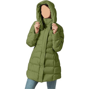 เสื้อแจ็คเก็ตพัฟเฟอร์ผู้หญิงสำหรับฤดูหนาวแบบยาว มีฮู้ดถอดได้ บุผ้านวมหนา กันลม สำหรับกิจกรรมกลางแจ้ง ดีไซน์ทันสมัย - Product Image 4