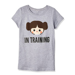 Camisetas Cortas para Niñas, Camisetas con Cuello Redondo para Mujer, Camiseta con Estampado de Dibujos Animados, Gris, Cuello Redondo, Manga Corta, Bonitas Camisetas de Entrenamiento, Camiseta Informal de Verano - Product Image 1